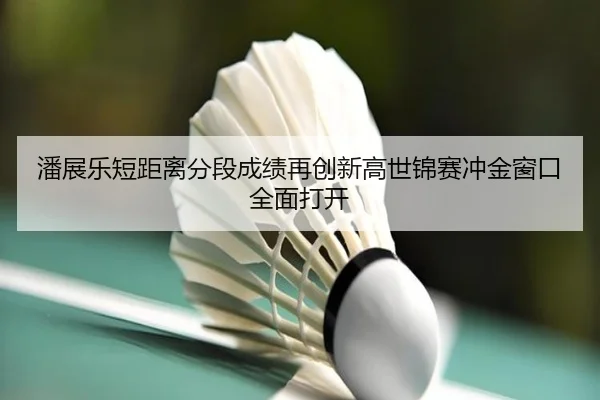 潘展乐短距离分段成绩再创新高世锦赛冲金窗口全面打开
